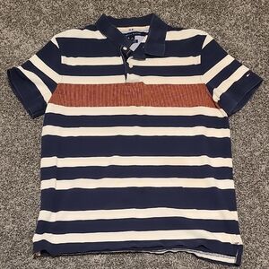 Tommy Hilfiger Navy and White Polo